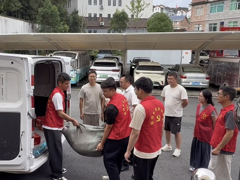 太保产险泰顺支公司赴泰顺包垟乡捐赠防台物资